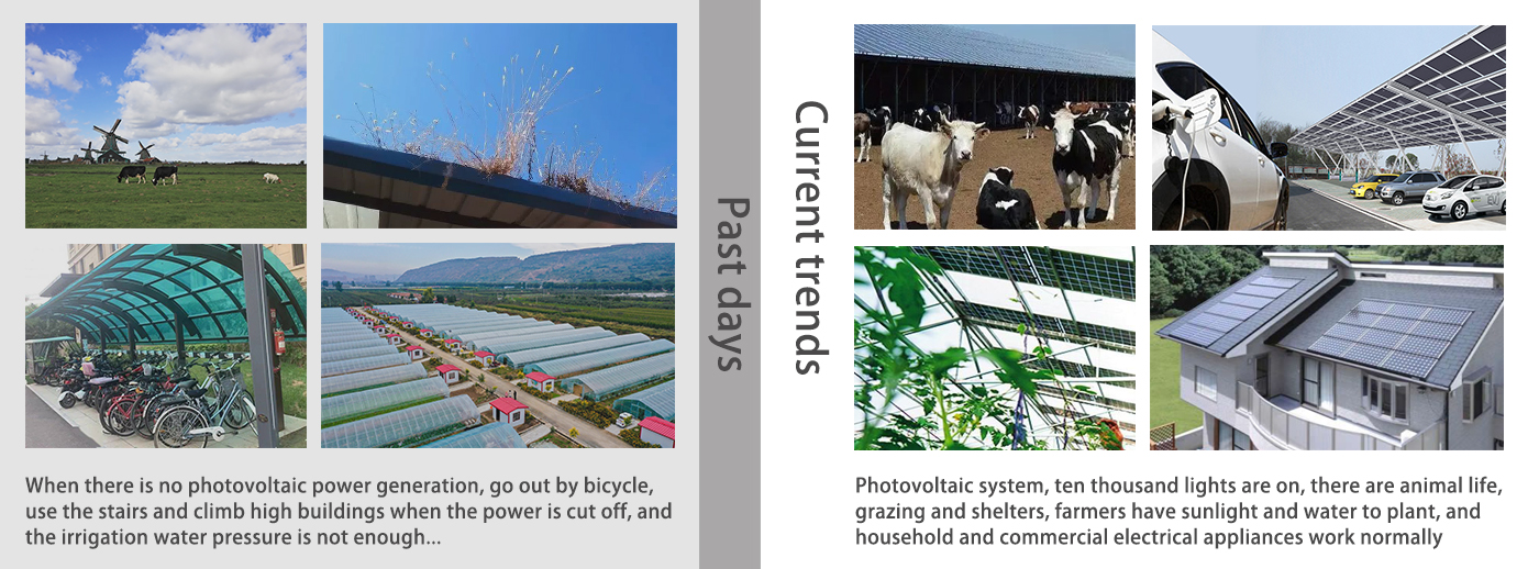 Sistema fotovoltaico, dez mil luces están acesas, hai vida animal, pastoreo e abrigos, os agricultores teñen luz solar e auga para plantar, e os electrodomésticos e comerciais funcionan.